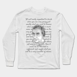 Golda Meir Portrait and Quote Long Sleeve T-Shirt